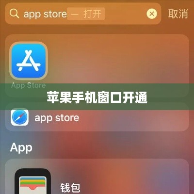 苹果手机窗口开通详解攻略