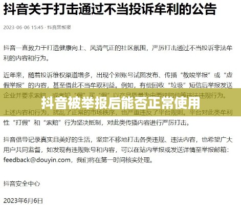 抖音被举报后能否正常使用？探究背后的真相与应对策略  第1张
