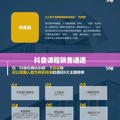 抖音课程销售通道与策略探究