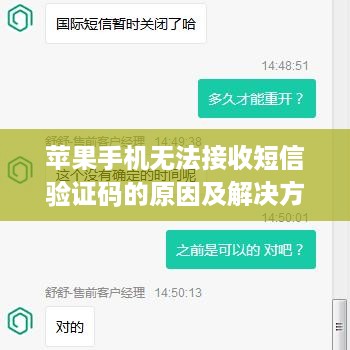 苹果手机无法接收短信验证码的原因及解决方案