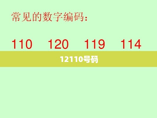 揭秘神秘的数字序列，了解什么是12110号码