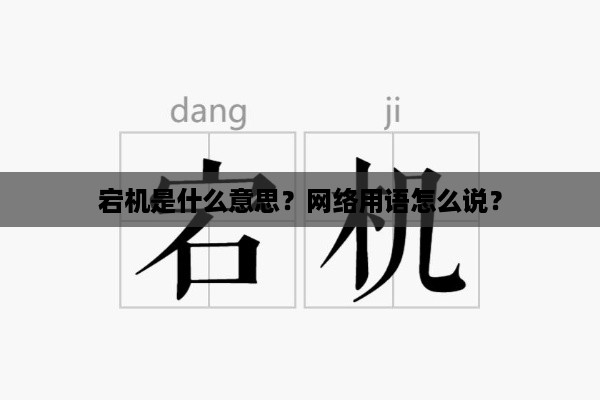 宕机是什么意思？网络用语怎么说？