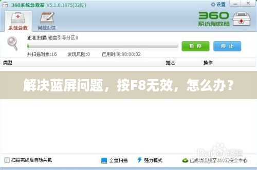 解决蓝屏问题，按F8无效，怎么办？