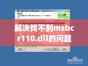 解决找不到msbcr110.dll的问题