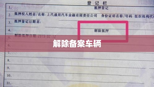 如何解除备案车辆的步骤与注意事项