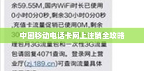 中国移动电话卡网上注销全攻略