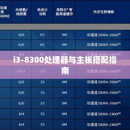 i3-8300处理器与主板搭配指南