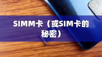 SIM卡的秘密，SIMM究竟是何物？  第1张