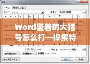Word竖着的大括号怎么打—探索特殊符号的输入方法  第1张