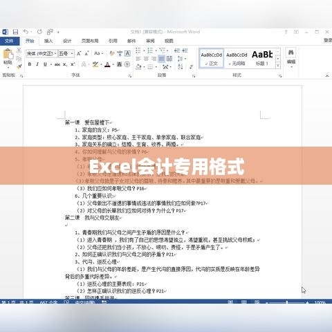Excel会计专用格式设置指南
