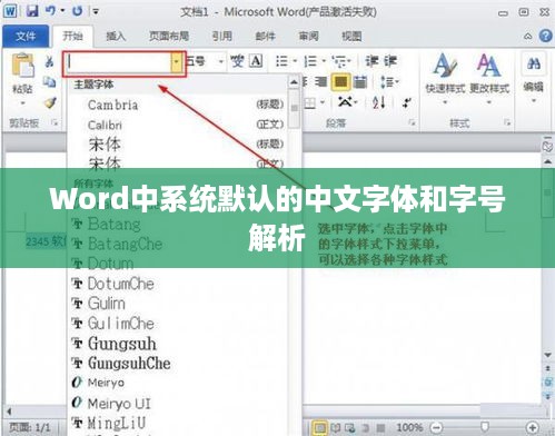Word中系统默认的中文字体和字号解析