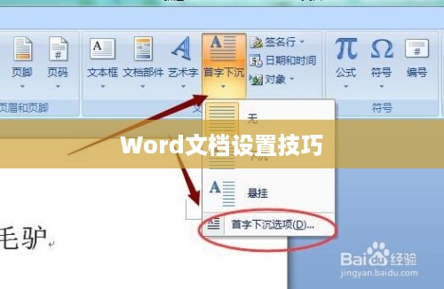 Word文档中的首字下沉设置技巧