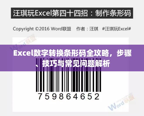 Excel数字转换条形码全攻略，步骤、技巧与常见问题解析
