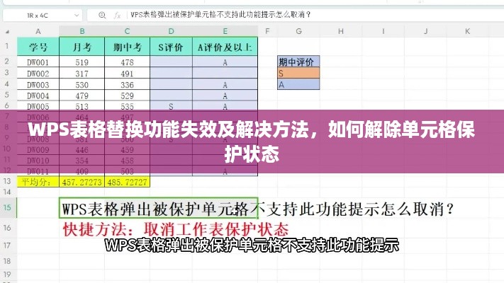 WPS表格替换功能失效及解决方法，如何解除单元格保护状态