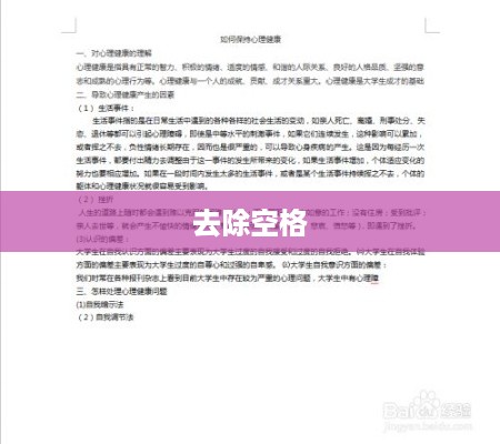 如何去除Word自动生成目录中的空格