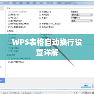 WPS表格自动换行设置详解