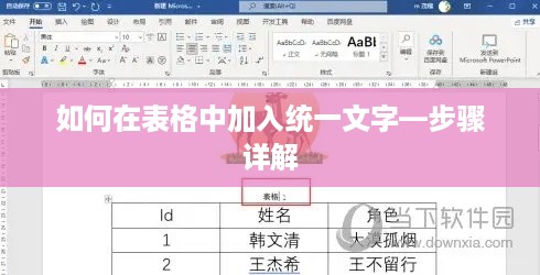 如何在表格中加入统一文字—步骤详解