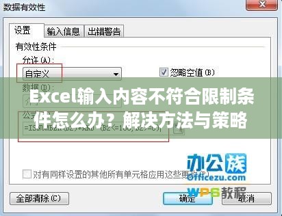 Excel输入内容不符合限制条件怎么办？解决方法与策略探讨