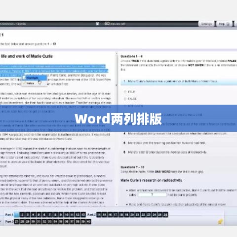 Word如何实现两列排版