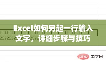 Excel如何另起一行输入文字，详细步骤与技巧