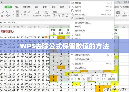 WPS去除公式保留数值的方法