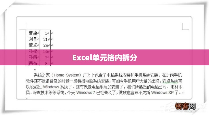 Excel单元格内拆分多个单元格的方法详解