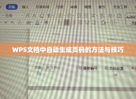 WPS文档中自动生成页码的方法与技巧