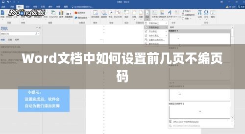 Word文档中如何设置前几页不编页码