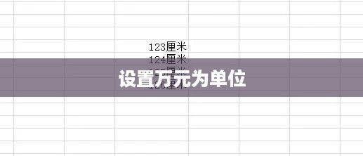 Excel中如何设置万元为单位进行数据处理