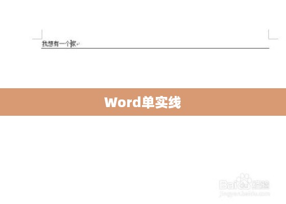 Word中单实线的探索与解析  第1张
