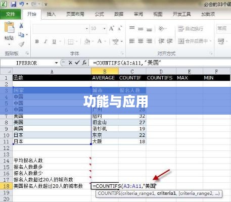 深入了解Excel中的Countif函数，定义、功能与应用