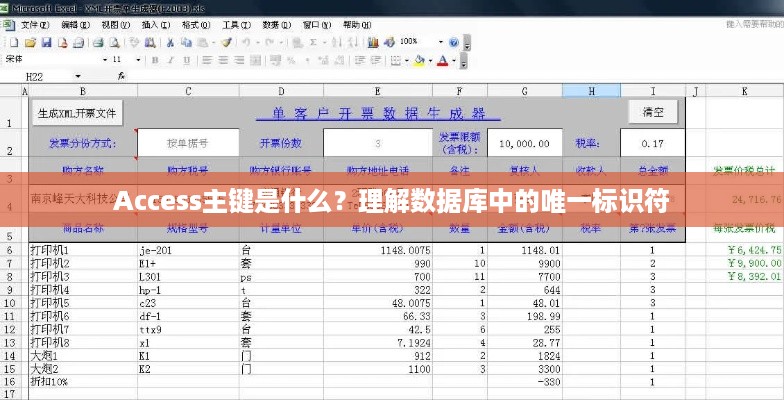 Access主键是什么？理解数据库中的唯一标识符