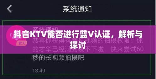 抖音KTV能否进行蓝V认证，解析与探讨  第1张