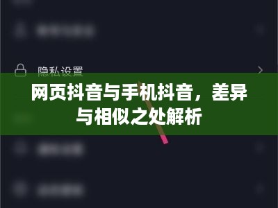 网页抖音与手机抖音，差异与相似之处解析  第1张