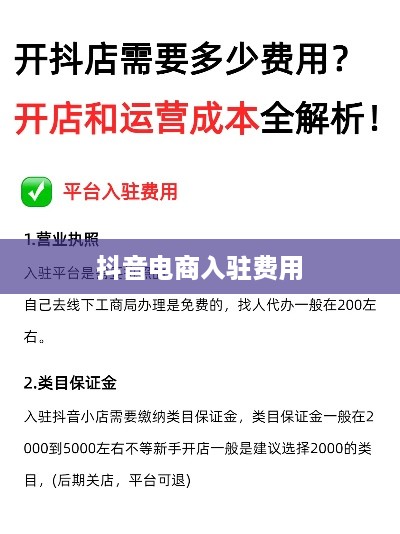 抖音创建抖音店铺是否需要费用？全面解读抖音电商入驻费用  第1张