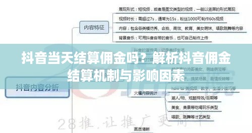 抖音当天结算佣金吗？解析抖音佣金结算机制与影响因素