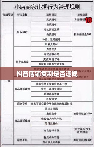 抖音店铺复制违规吗？解析抖音平台店铺运营规则与风险应对