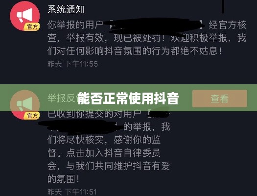 抖音被举报后的使用状况，能否正常使用抖音？