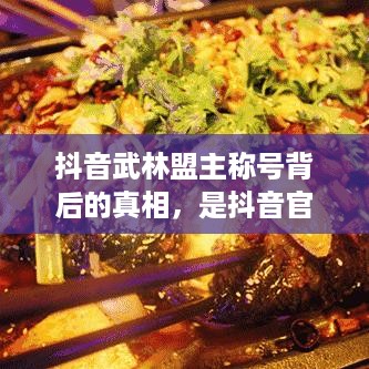 抖音武林盟主称号背后的真相，是抖音官方评定还是用户自发认可？