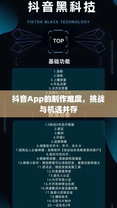 抖音App的制作难度，挑战与机遇并存