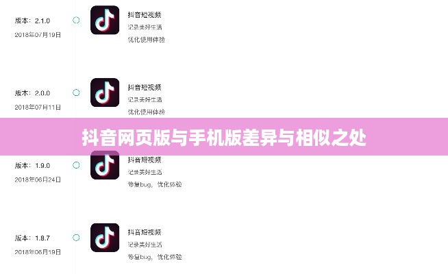 网页抖音与手机抖音，差异与相似之处解析