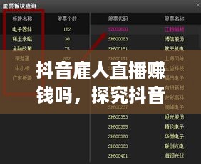 抖音雇人直播赚钱吗，探究抖音直播雇佣模式的盈利潜力与风险