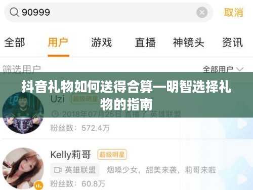 抖音礼物如何送得合算—明智选择礼物的指南