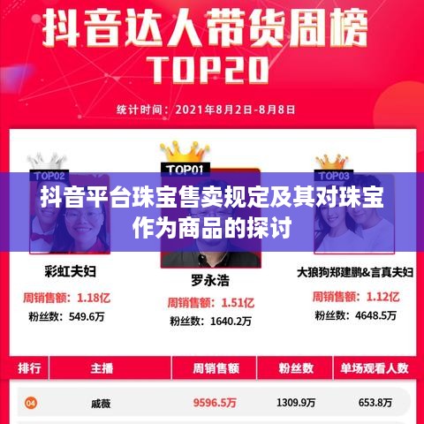 抖音平台珠宝售卖规定及其对珠宝作为商品的探讨