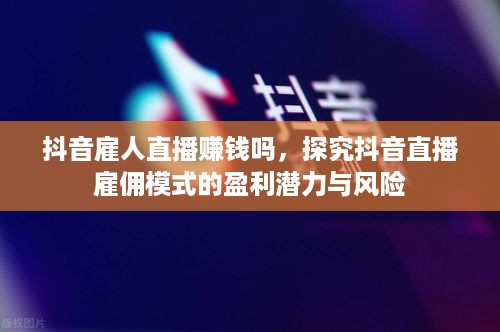 抖音雇人直播赚钱吗，探究抖音直播雇佣模式的盈利潜力与风险