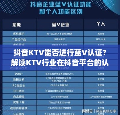 抖音KTV能否进行蓝V认证？解读KTV行业在抖音平台的认证机制