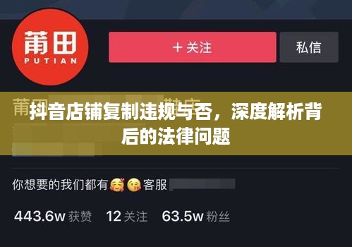抖音店铺复制违规与否，深度解析背后的法律问题