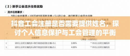 抖音工会注册是否需要提供姓名，探讨个人信息保护与工会管理的平衡
