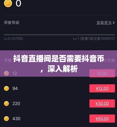 抖音直播间是否需要抖音币，深入解析