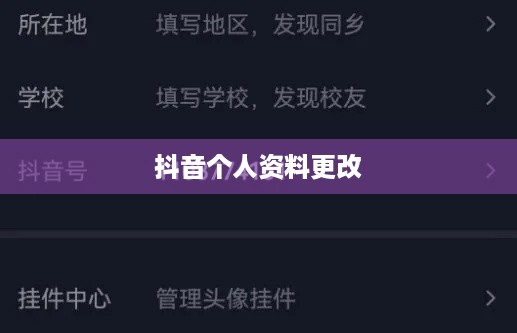 抖音个人资料更改的影响探究